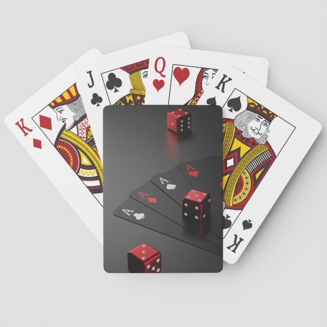 Dyce och uppspelningskort casinokort (Baksidan)