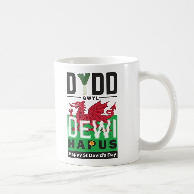 Dydd Gaseyl Dewi Hapus Lycklig St Davids Dag 6 Kaffemugg (Höger)