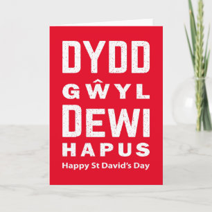 Dydd Gaseyl Dewi Hapus Lycklig St Davids Day 4 Kort