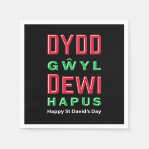 Dydd Gaseyl Dewi Hapus Lycklig St Davids Day 5 Pappersservett