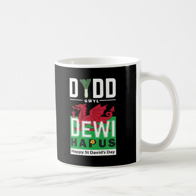 Dydd Gaseyl Dewi Hapus Lycklig St Davids Day 7 Kaffemugg (Höger)