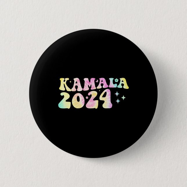 Dye Groovy Vågigt Kamala Harris Harris Replace Bid Knapp (Framsida)