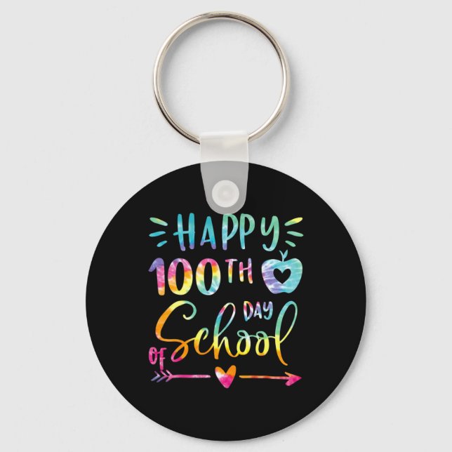 Dye Happy 100:e dagen i skolan lärare elev 100  Nyckelring (Framsida)