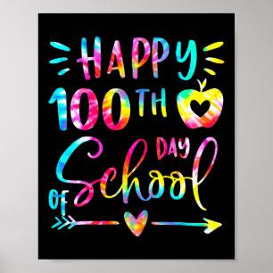 Dye Lycklig 100 dagars skollärare Student 100 daga Poster
