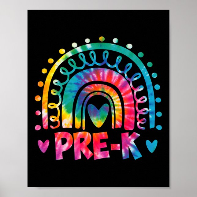 Dye Prek Teacher Rainbow Preschool Back to school Poster (Framsidan)