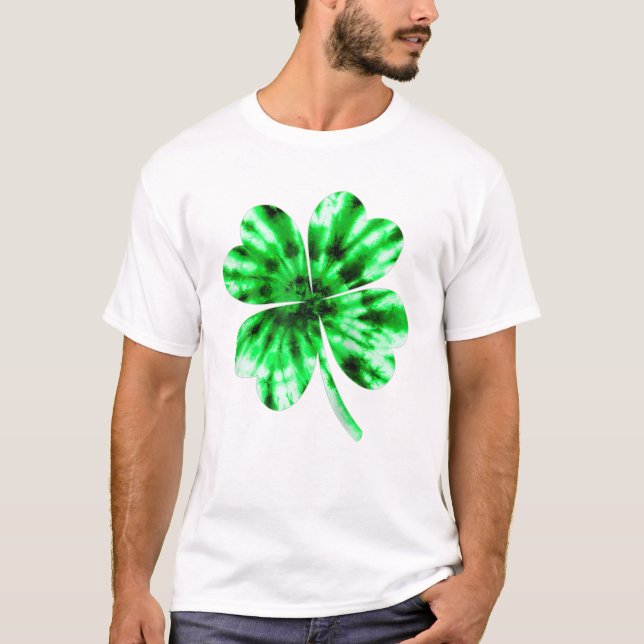 Dye Shamrock Lucky St Patrick T Shirt (Framsida)