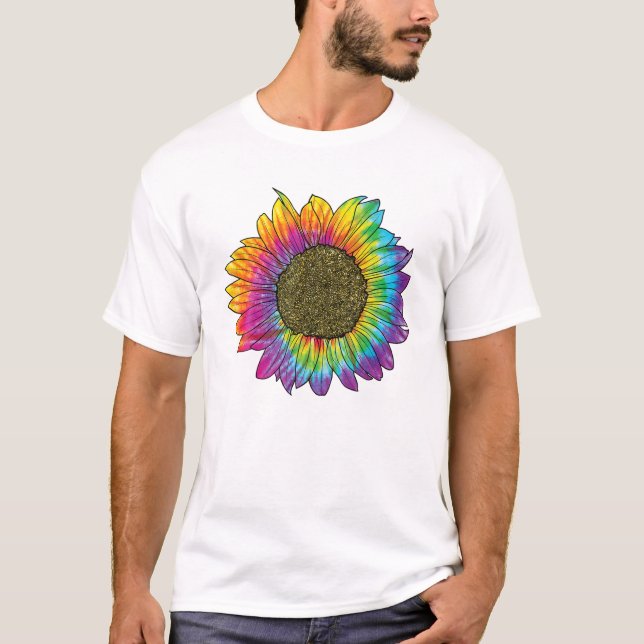 DYE SUNFLOWER Peace Kärlek T Shirt (Framsida)
