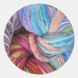 Dyed Knitting Yarn Runt Klistermärke