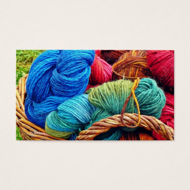 Dyed Wool for Knitting Visitkort (Framsidan)