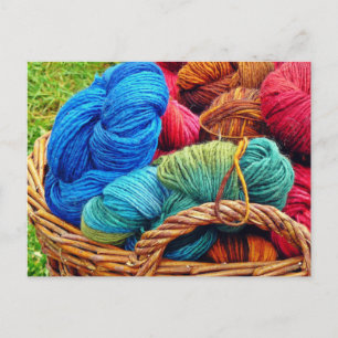 Dyed Wool for Knitting Vykort