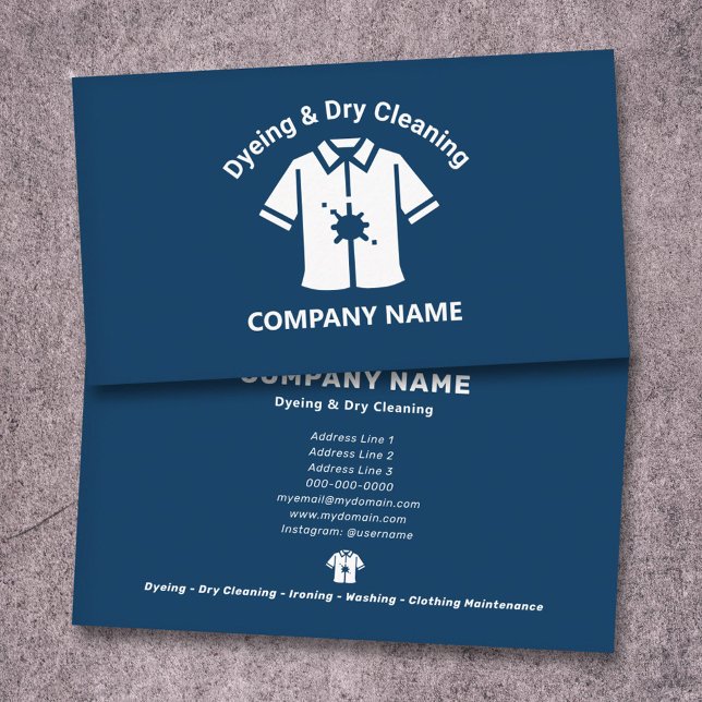 Dyeing & Dry Cleaning Blue Visitkort (Dyeing & Dry Cleaning Blue Business Card)