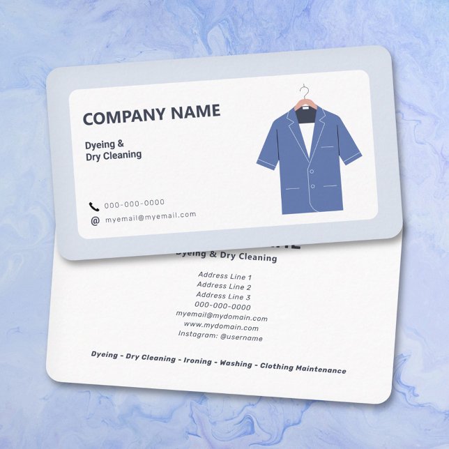 Dyeing & Dry Cleaning Visitkort (Dyeing & Dry Cleaning Business Card)