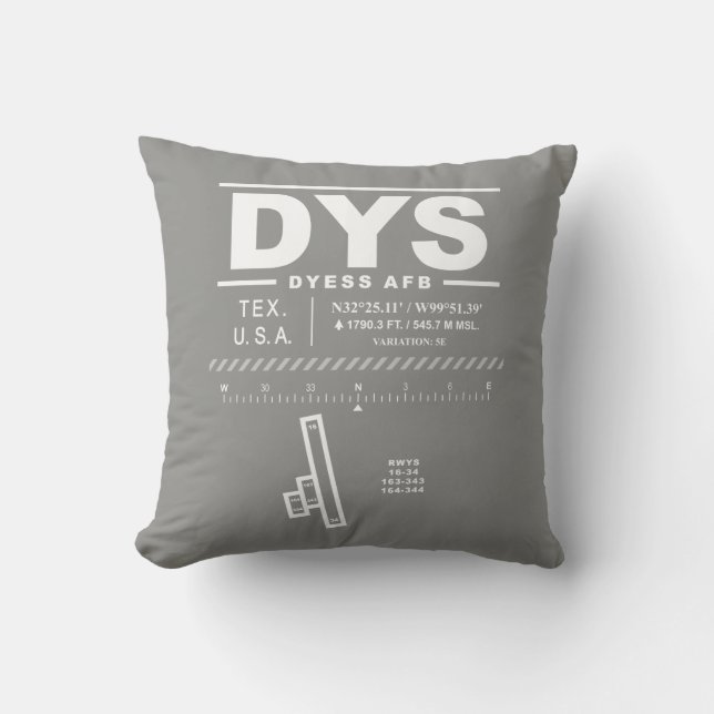 Dyess AFB Flygbas DYS Kudde (Framsida)