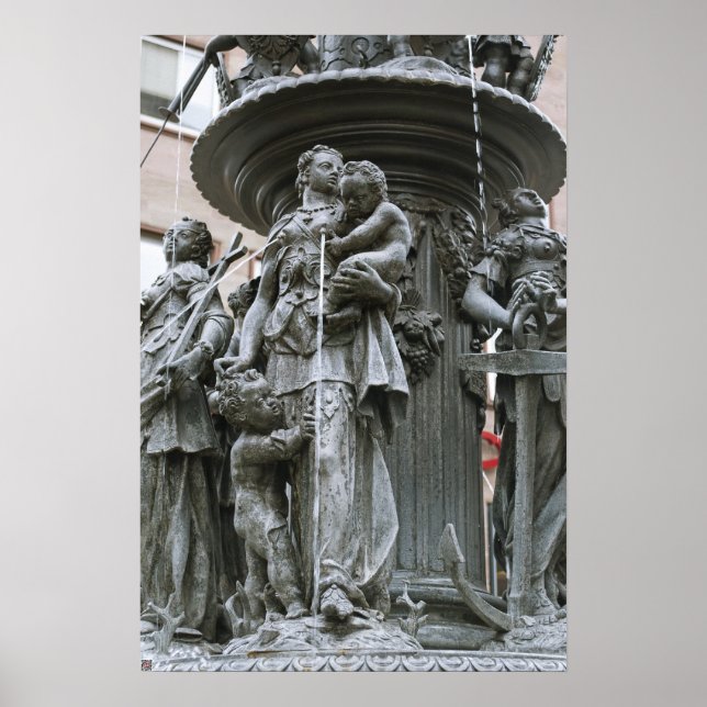 Dygdenes fontän i Nürnberg Poster (Framsidan)