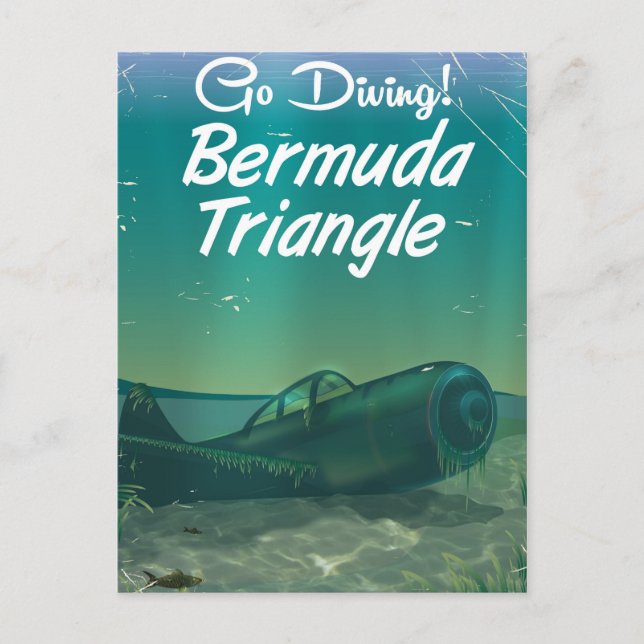 Dyk! Bermudatriangelns affisch för resor Vykort (Framsida)