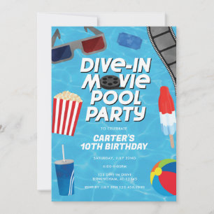 Dyk In Film Poolparty Födelsedagsinbjudan Inbjudningar