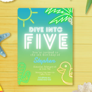 Dyk in i Five - Pojkarnas poolparty Inbjudningar