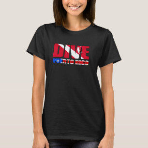 Dyk Puerto Rico PR Flag Scuba Dykar Design T Shirt