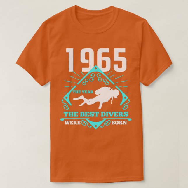 Dyka 1965 Födelsedag nuvarande Diver Gift T Shirt (Design framsida)