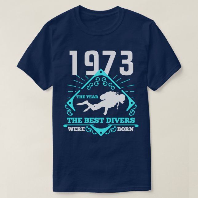 Dyka 1973: Nuvarande Diver Gift T Shirt (Design framsida)