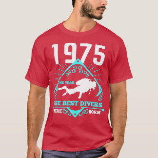 Dyka 1975 Födelsedag nuvarande Diver Gift T Shirt