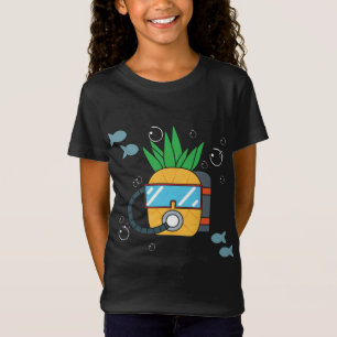 Dyka Ananas Frukt Marin Diver Aquatic T Shirt
