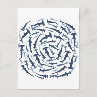 dyka av hammerhai hammerhead shark vykort