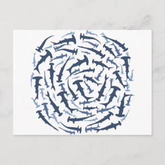 dyka av hammerhai hammerhead shark vykort