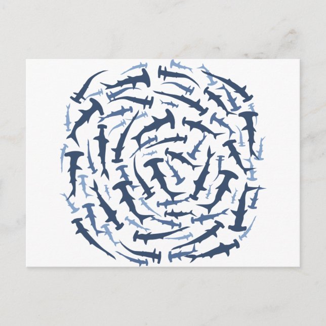 dyka av hammerhai hammerhead shark vykort (Framsida)