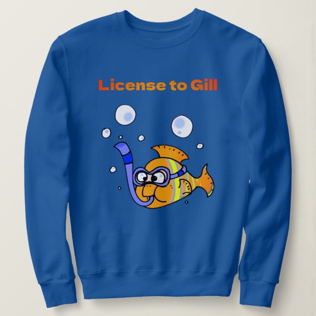 Dyka av roligt - fiskpun-design t shirt (Design framsida)