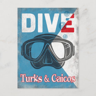 Dyka av Turks- och Caicos-Vintage Vykort