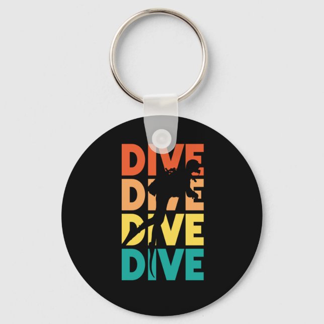 Dyka Dive Dive Dive Vintage Retro Nyckelring (Framsida)