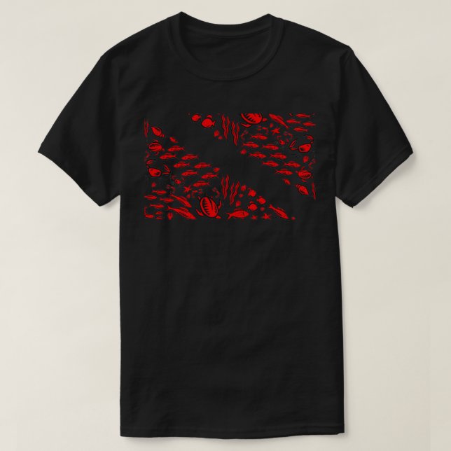 Dyka Dive Flagga grafik Oceanen Älskare Sea pr T Shirt (Design framsida)