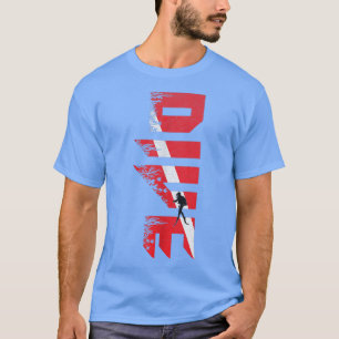 Dyka Diver Down Flagga Scuba Diver Scuba D T Shirt