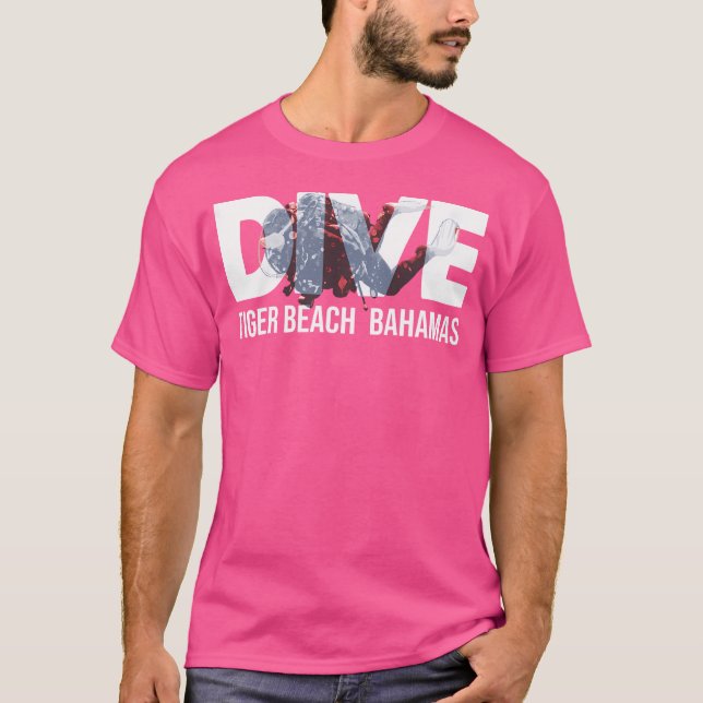 Dyka Diver för Bahamas Dive Tiger Beach T Shirt (Framsida)