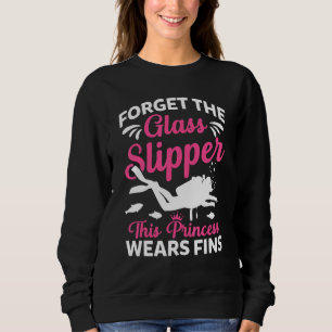 Dyka Diver Girl glömmer Glass Slipper Princ T Shirt