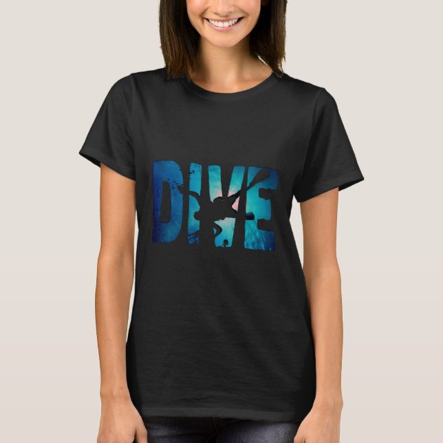 Dyka ~diver i djupa Vatten T Shirt (Framsida)