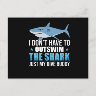 dyka Diver Shark Dive Ocean Vykort