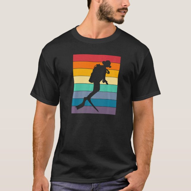 Dyka Diving Disstress Vintage Retro S T Shirt (Framsida)