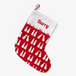 Dyka Fins Red White Flipper Mönster Liten Julstrumpa