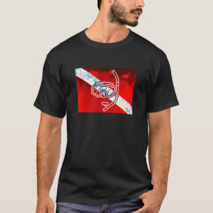 Dyka Flagga Snorkel Dive Mask Scuba Diver Sn T Shirt