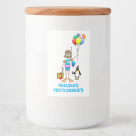 Dyka flicka och penguin mat etikett