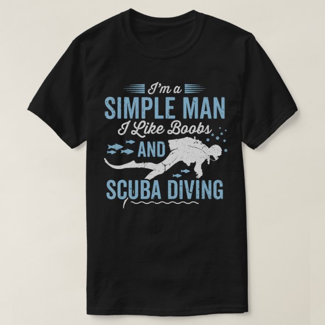 Dyka för manar Pappa Hus Funny Scuba Diver T Shirt (Design framsida)