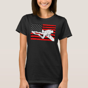 Dyka för nedtonad Flagga under vatten Am T Shirt
