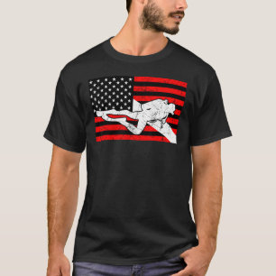 Dyka för nedtonad Flagga under vatten Am T Shirt