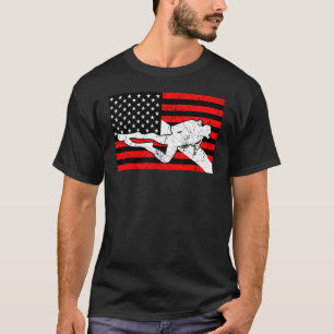 Dyka för nedtonad Flagga under vatten Am T Shirt