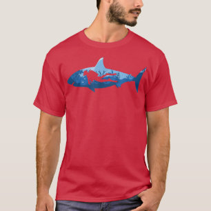 Dyka för Underbar Shark Diver Design T Shirt