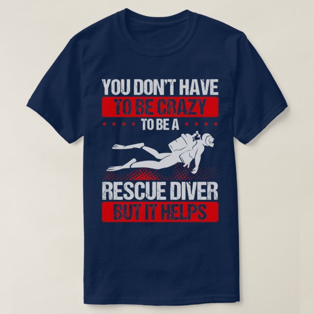 Dyka Funny Rädding Diver Diving Rädding T Shirt (Design framsida)