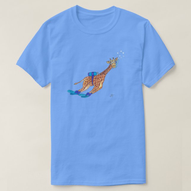 Dyka Giraffe Watercolor T Shirt (Design framsida)