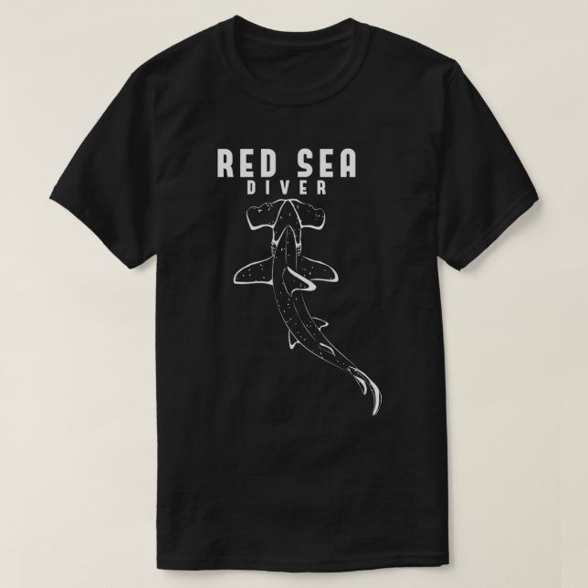 Dyka Hammer Shark Egypten Red Sea Diver Long T Shirt (Design framsida)
